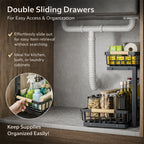 C-Shaped Under Sink Organizer with 2-Tier Sliding Drawers🚰
