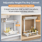 C-Shaped Under Sink Organizer with 2-Tier Sliding Drawers🚰