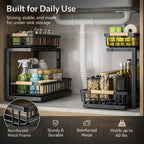 C-Shaped Under Sink Organizer with 2-Tier Sliding Drawers🚰