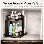 C-Shaped Under Sink Organizer with 2-Tier Sliding Drawers🚰