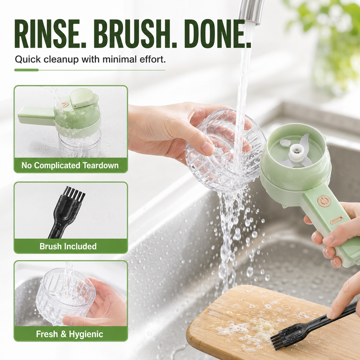 ⚡ 4-in-1 Electric Vegetable Chopper – Slice, Chop, Peel & Clean