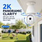 2K 360° Wire-Free Light Bulb Security Camera