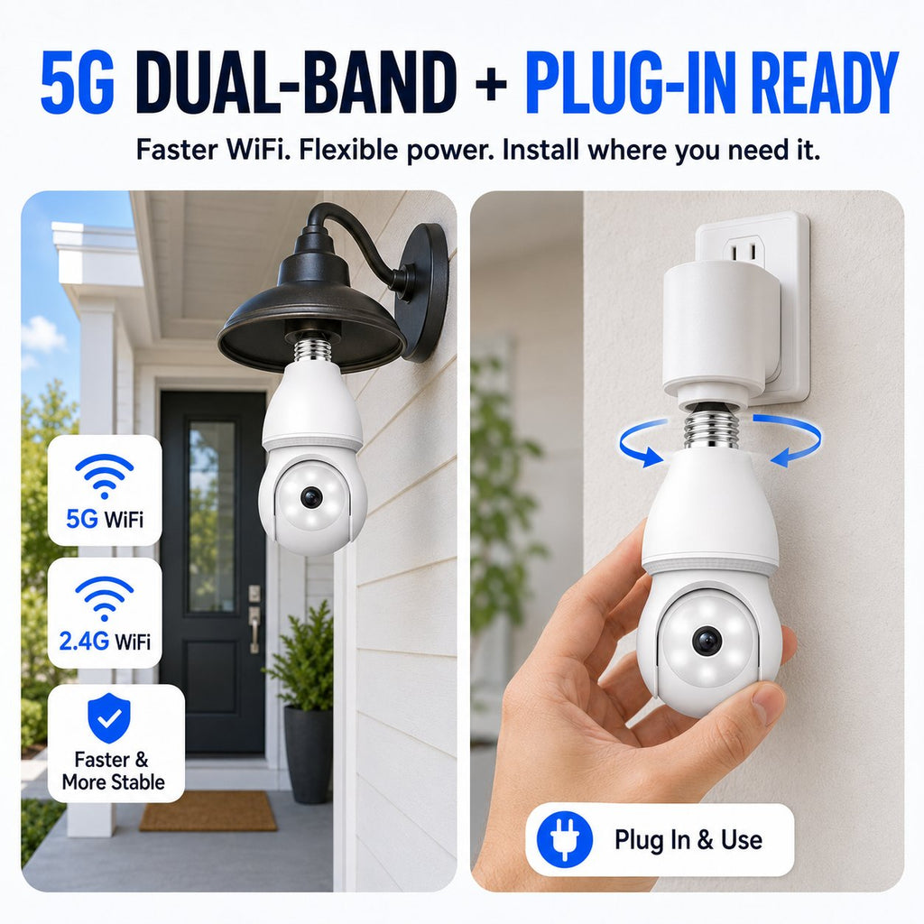 2K 360° Wire-Free Light Bulb Security Camera