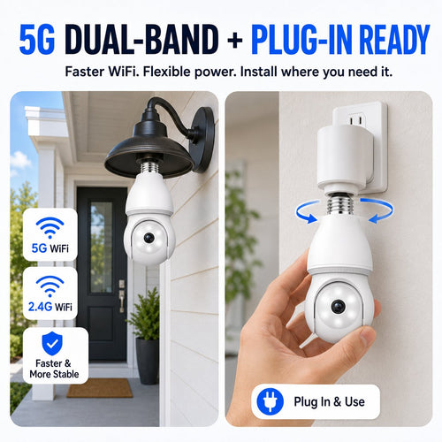 2K 360° Wire-Free Light Bulb Security Camera