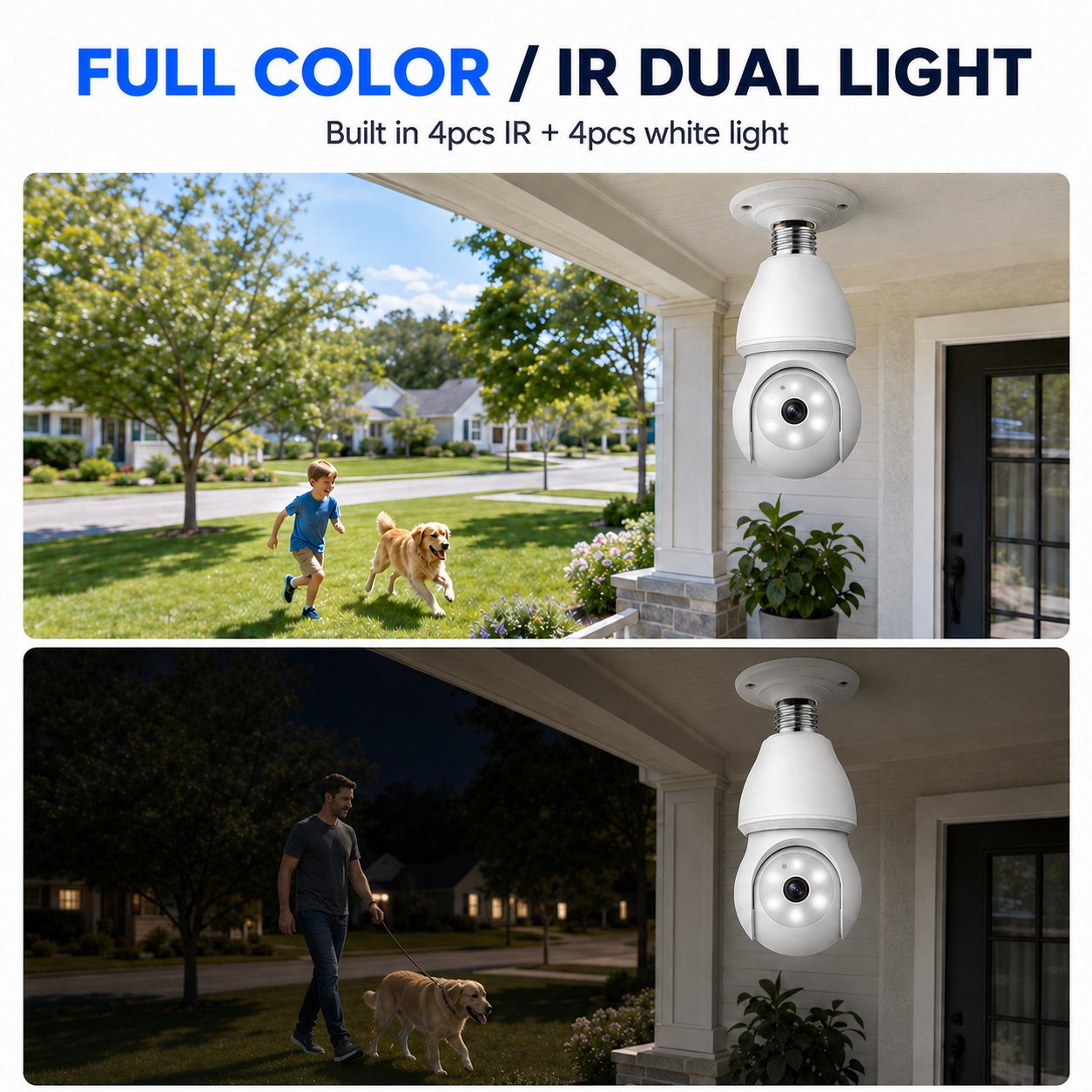 2K 360° Wire-Free Light Bulb Security Camera