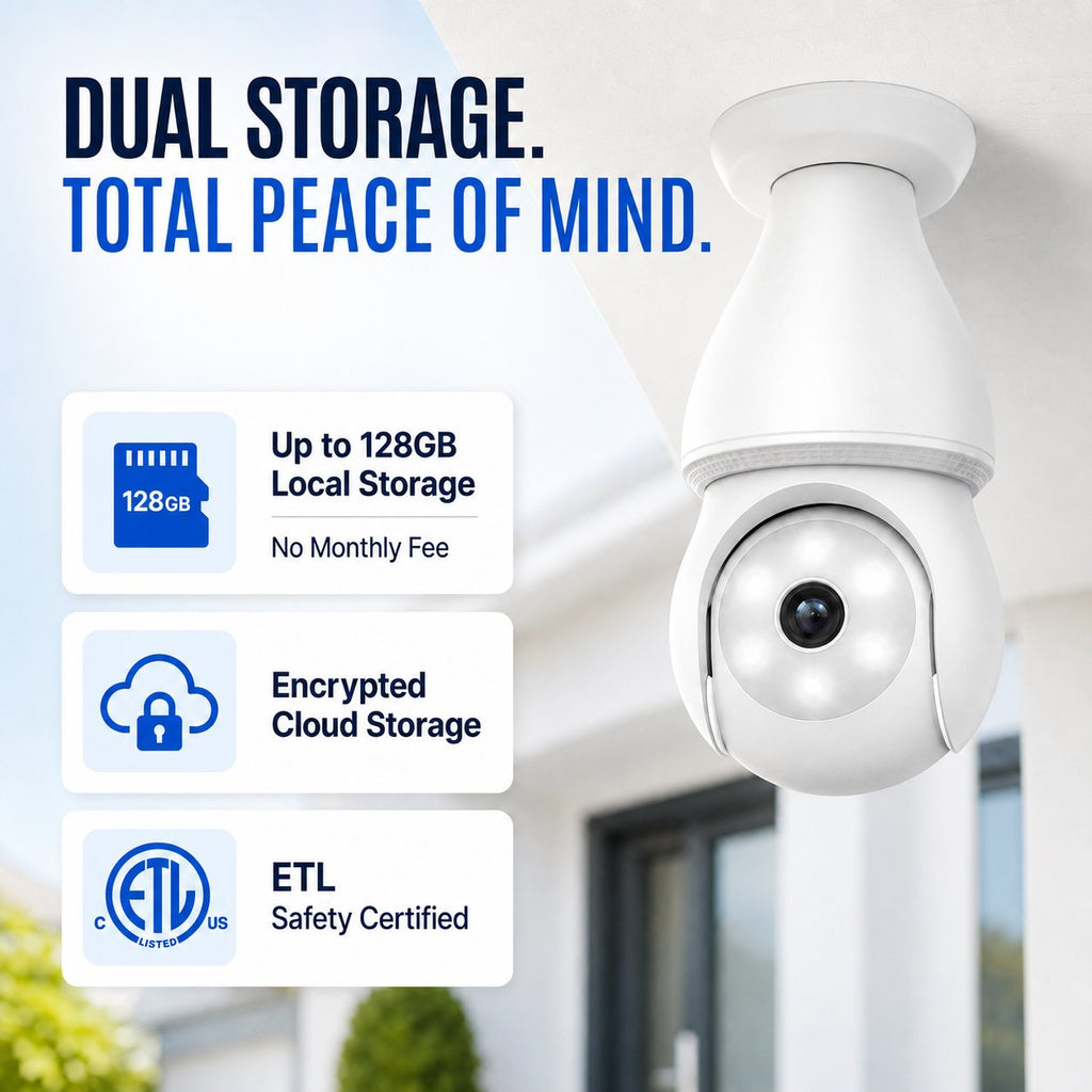 2K 360° Wire-Free Light Bulb Security Camera