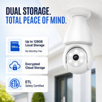 2K 360° Wire-Free Light Bulb Security Camera
