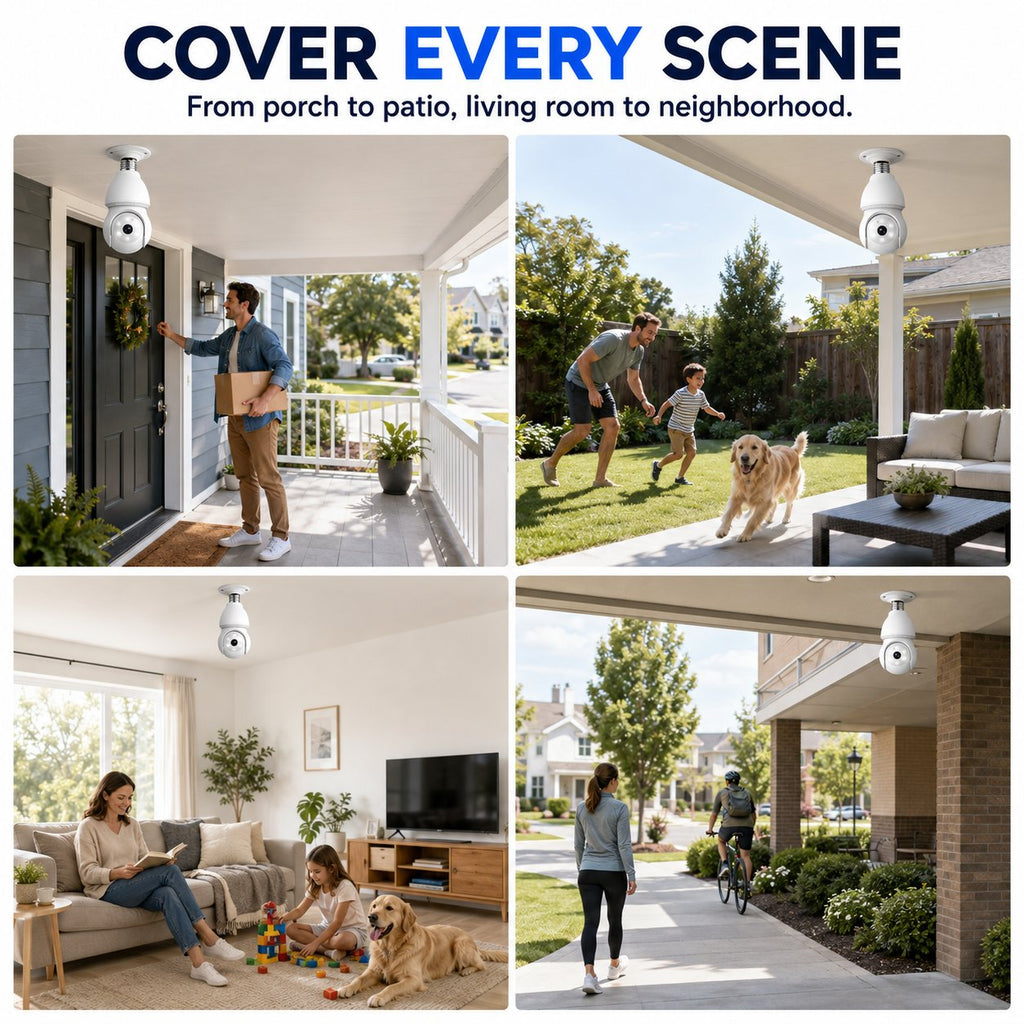 2K 360° Wire-Free Light Bulb Security Camera
