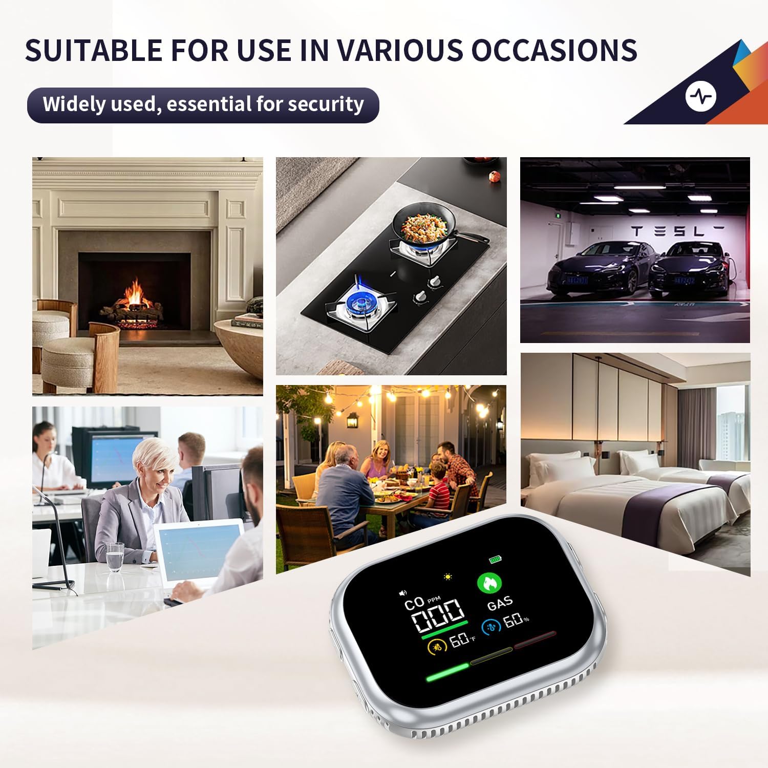 6-in-1 Plug-In Gas, CO & Smoke Safety Monitor