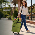 Fold-and-Go 2-in-1 Rolling Shopping Tote