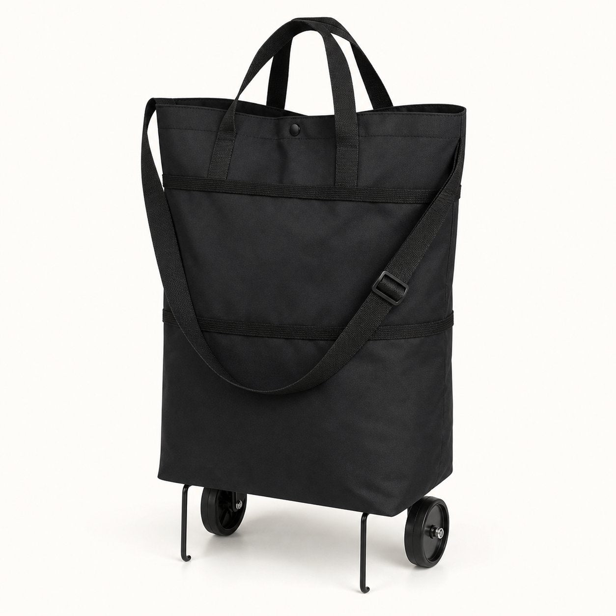 Fold-and-Go 2-in-1 Rolling Shopping Tote