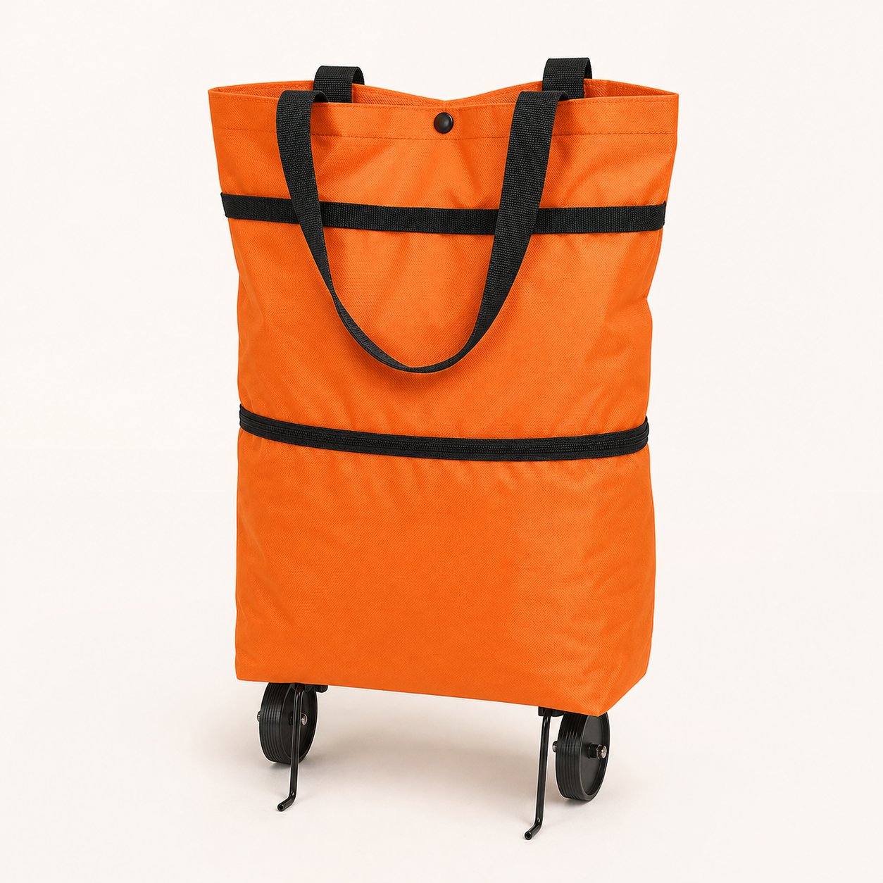 Fold-and-Go 2-in-1 Rolling Shopping Tote