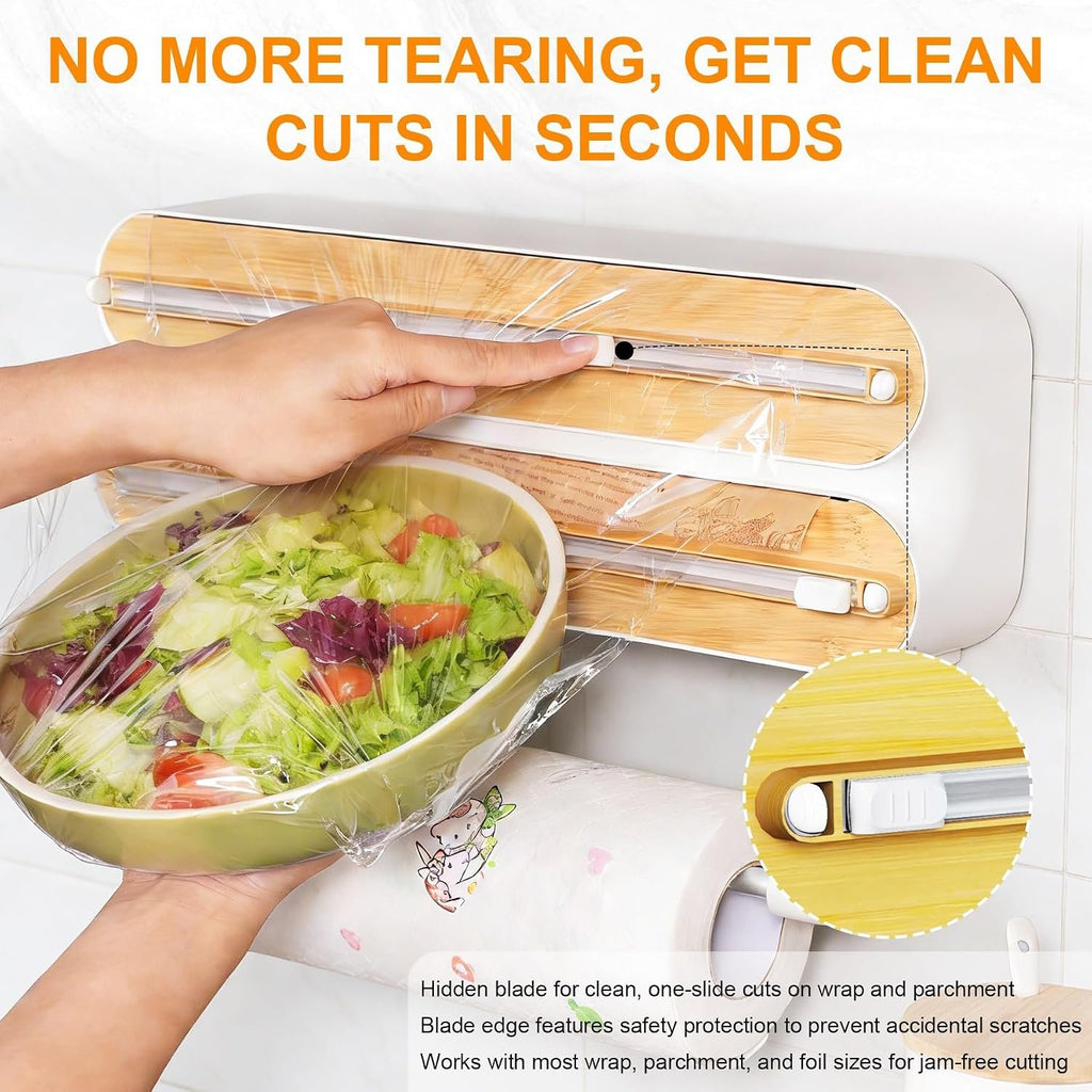 3-in-1 Magnetic Kitchen Wrap Station with Clean-Cut Sliders