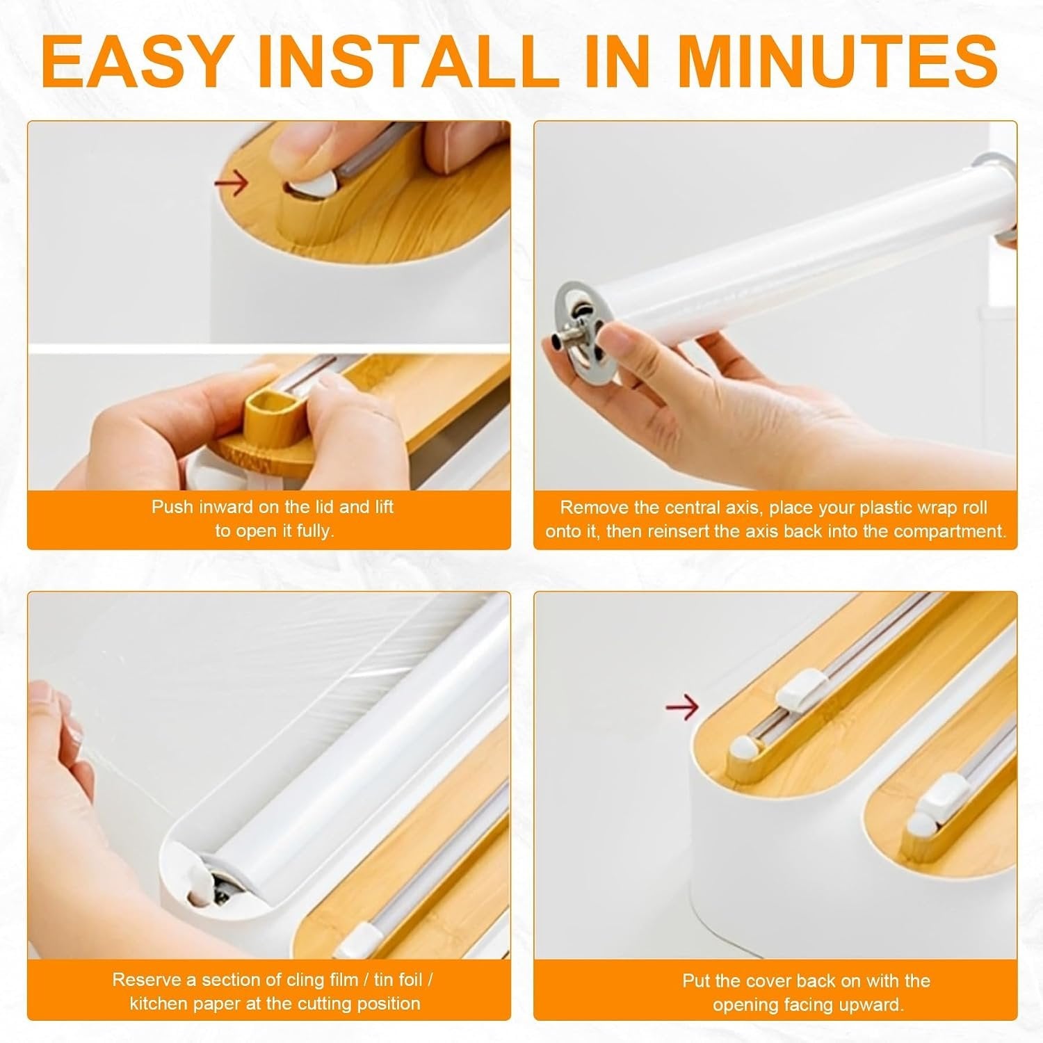 3-in-1 Magnetic Kitchen Wrap Station with Clean-Cut Sliders