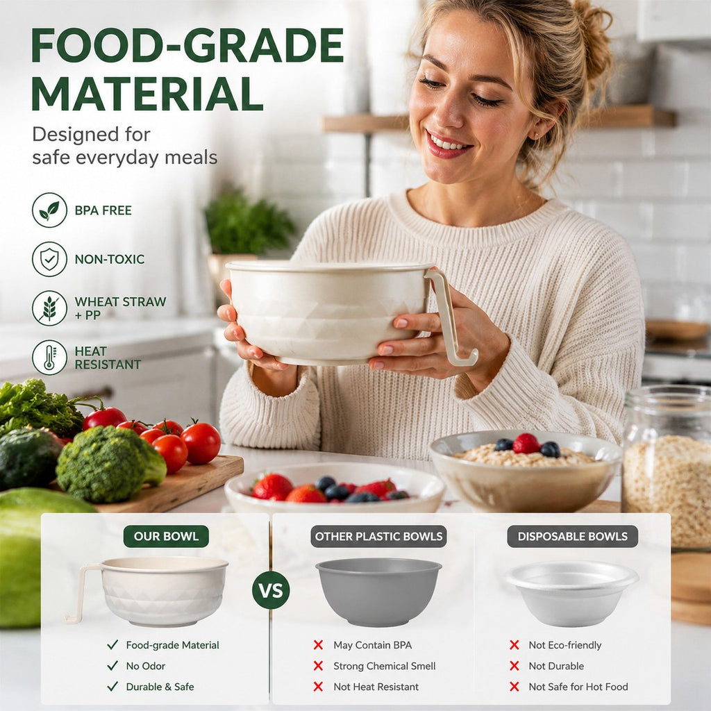 🍜 Microwave Ramen Bowl Set with Drain Basket
