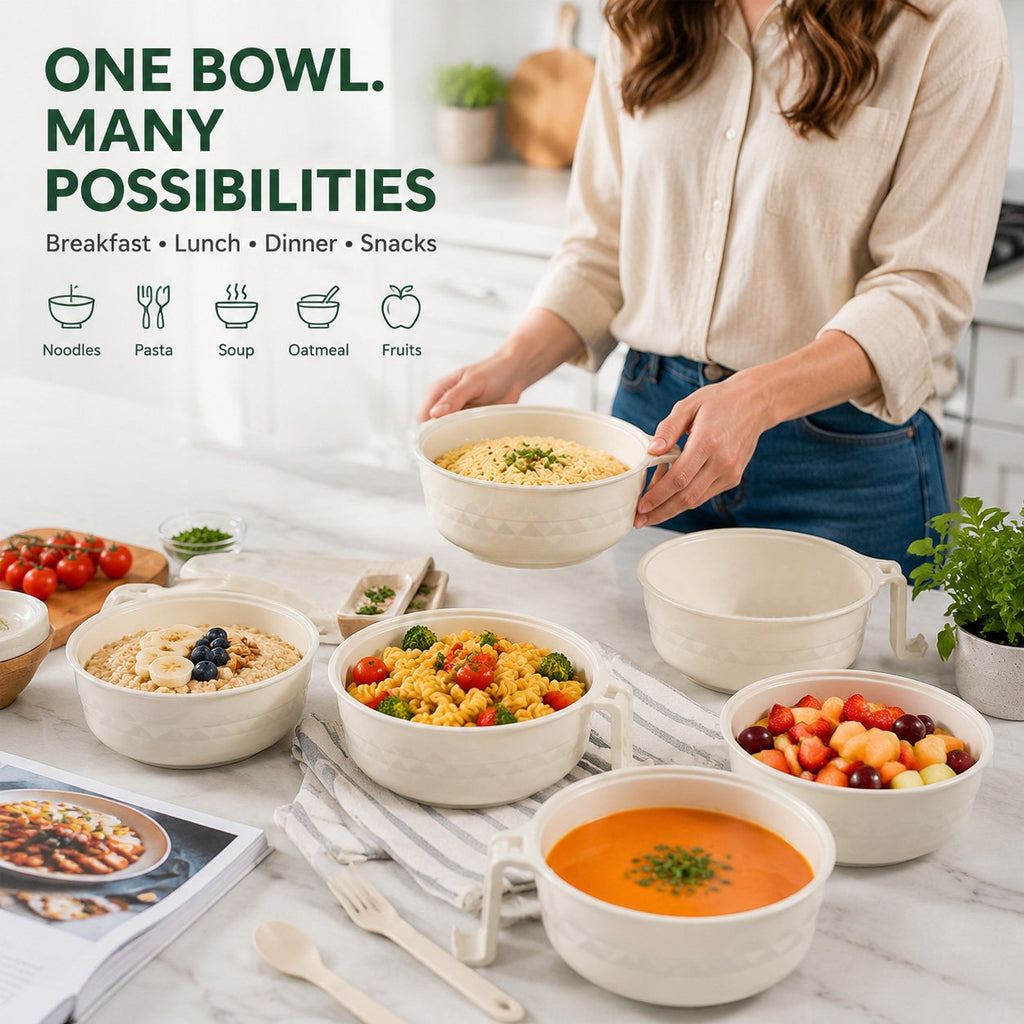 🍜 Microwave Ramen Bowl Set with Drain Basket