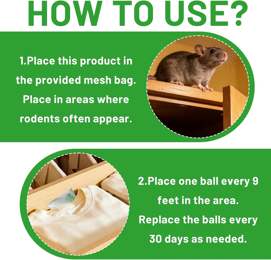 Peppermint Pest Repellent Balls with Mesh Pouches