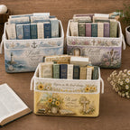 ✝️ Christian Faith Inspirational Storage Basket | Spacious Foldable Fabric Organizer with Rope Handles & 3 Scripture Designs 🌿✨