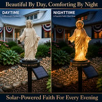 ✝️ Walk by Faith Solar Jesus Garden Light | Automatic Warm Halo Glow, Weather-Resistant Ground Stake & No-Wiring Outdoor Faith Decor ✨