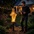 ✝️ Walk by Faith Solar Jesus Garden Light | Automatic Warm Halo Glow, Weather-Resistant Ground Stake & No-Wiring Outdoor Faith Decor ✨