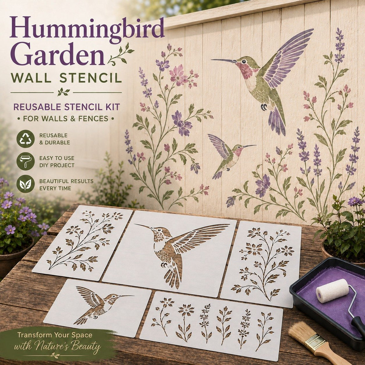 🌿Garden Bloom Wall Stencil Kit