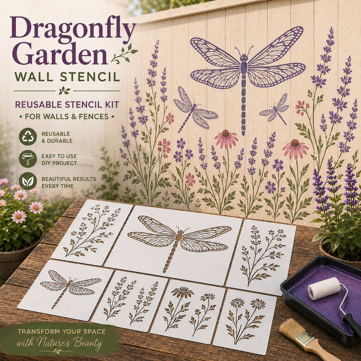🌿Garden Bloom Wall Stencil Kit