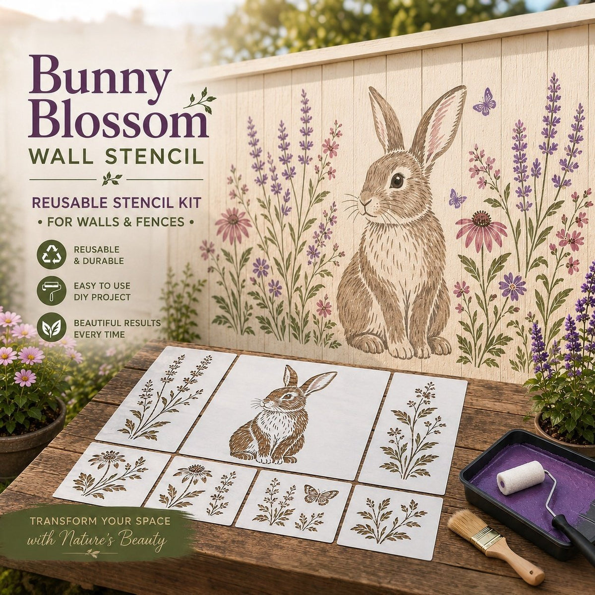 🌿Garden Bloom Wall Stencil Kit