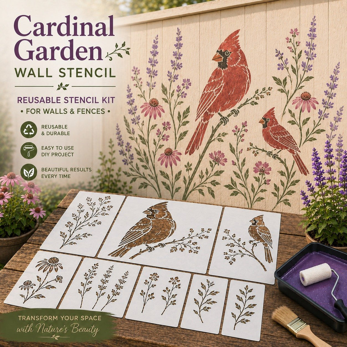 🌿Garden Bloom Wall Stencil Kit