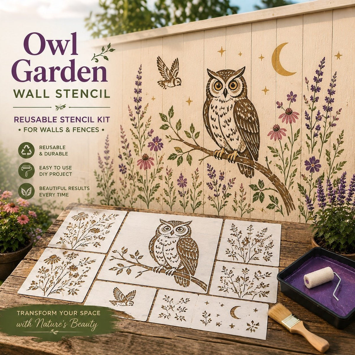 🌿Garden Bloom Wall Stencil Kit