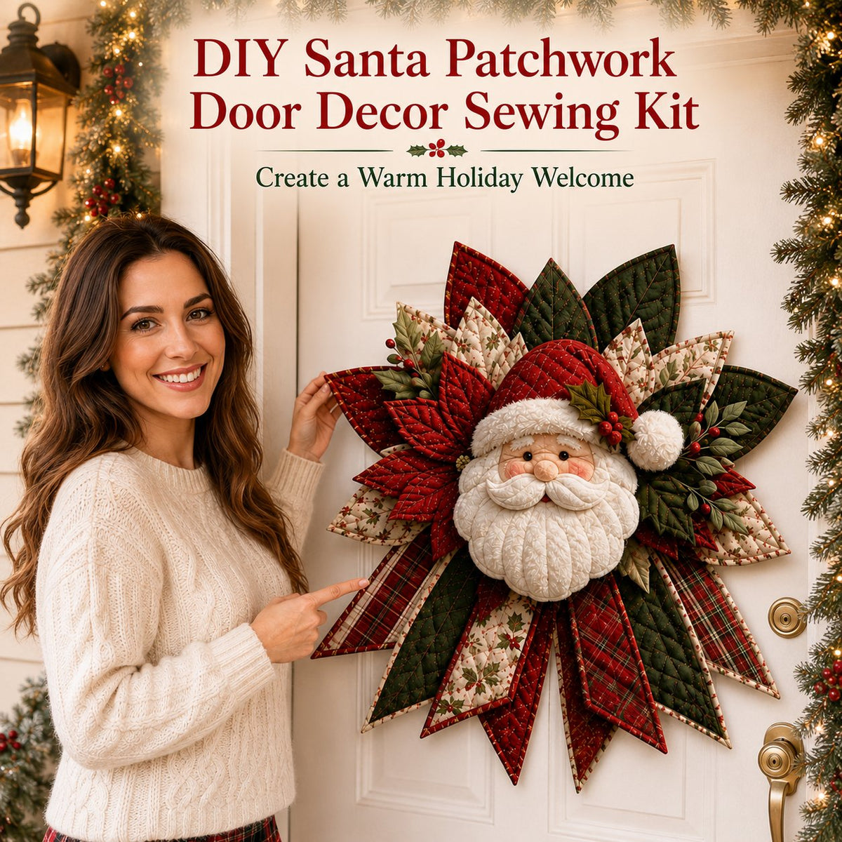 ❄DIY Santa Patchwork Door Decor Sewing Kit🎅