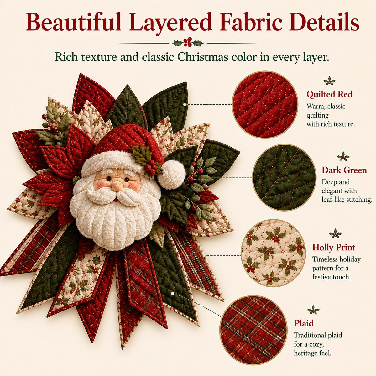 ❄DIY Santa Patchwork Door Decor Sewing Kit🎅