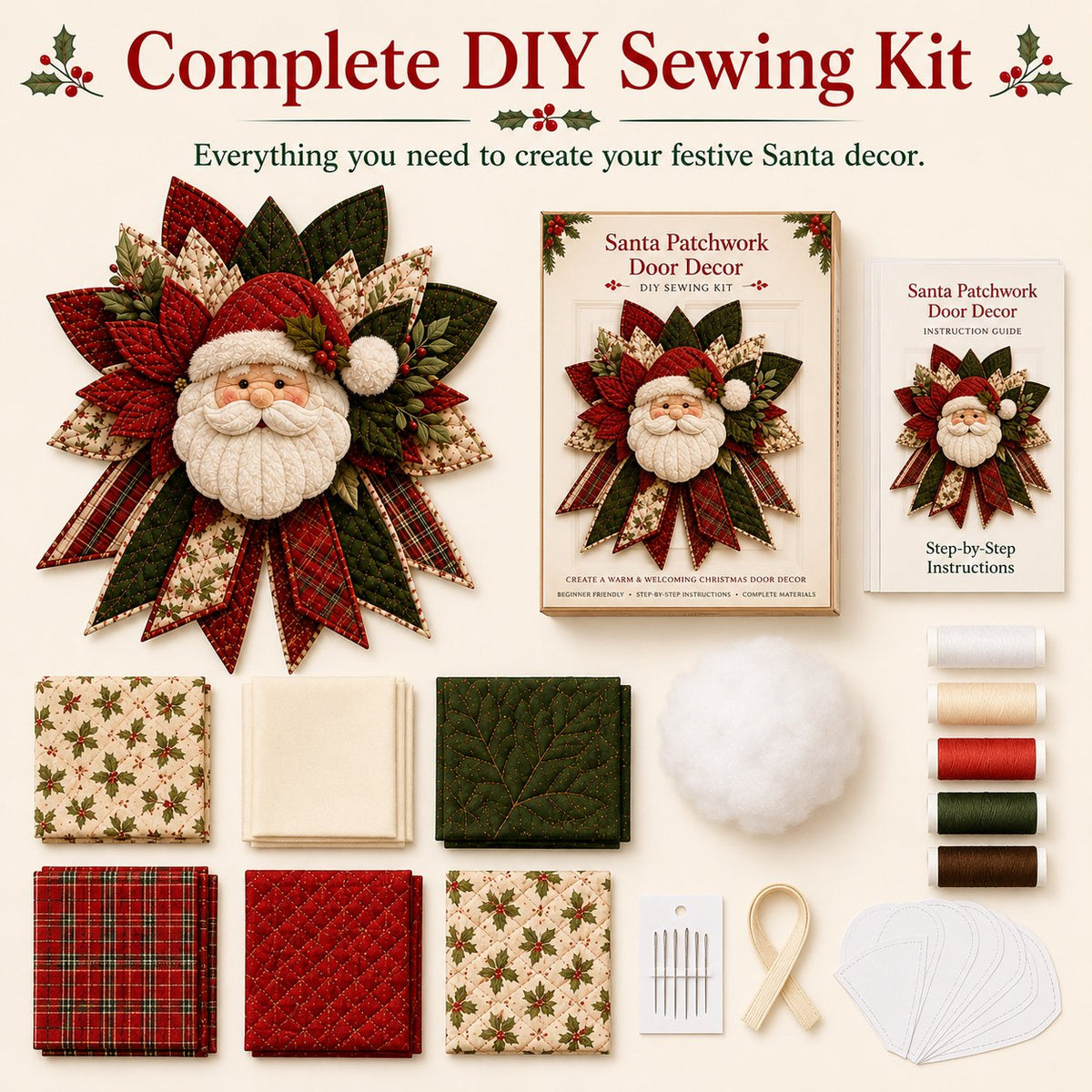 ❄DIY Santa Patchwork Door Decor Sewing Kit🎅