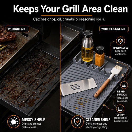 16x11.5" Silicone Mat – Heat Resistant, Dishwasher Safe, Non-Slip for Grill & Counter
