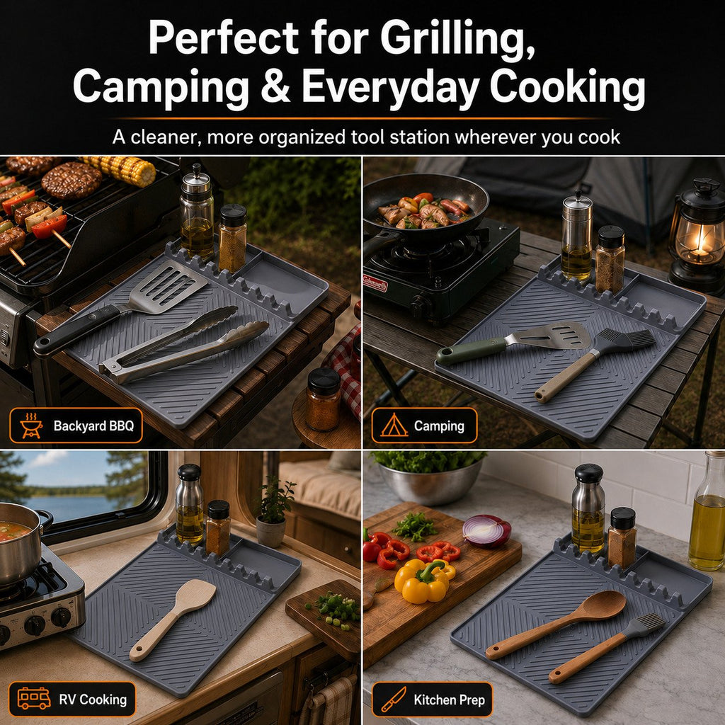 16x11.5" Silicone Mat – Heat Resistant, Dishwasher Safe, Non-Slip for Grill & Counter