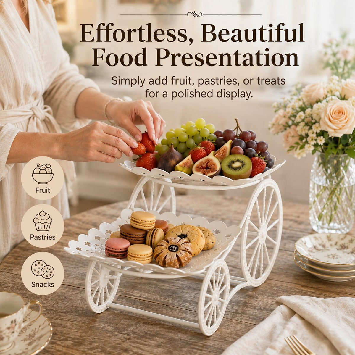 Vintage Carriage Fruit & Dessert Display Stand