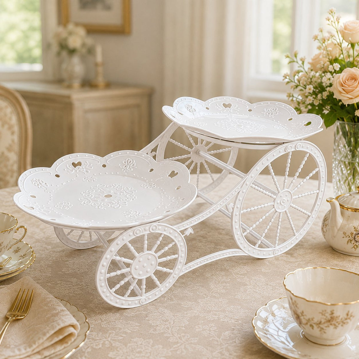 Vintage Carriage Fruit & Dessert Display Stand